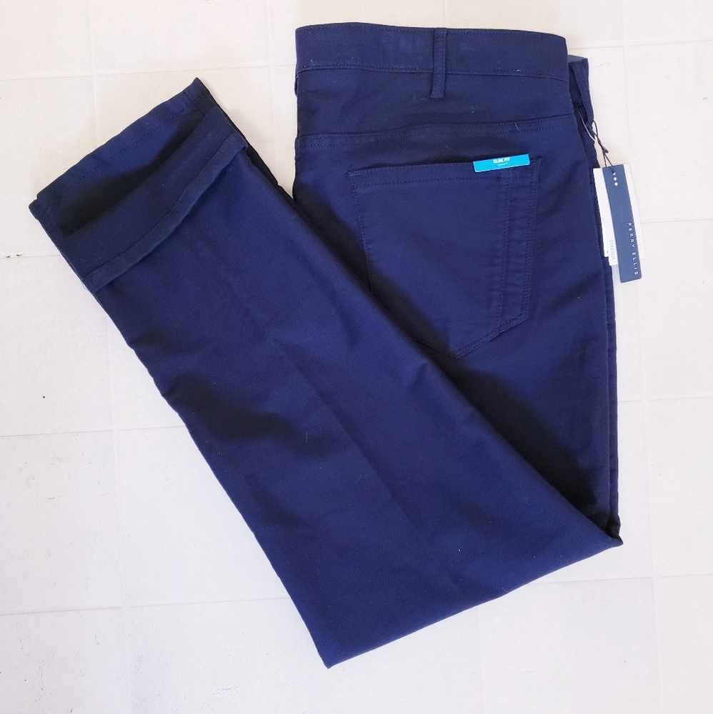 NWT 40×30 Perry Ellis slim stretch chino